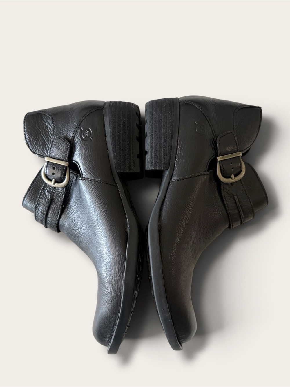 Born Black Leather Women's Ankle Booties with Buckle Strap - Picture 7 of 9